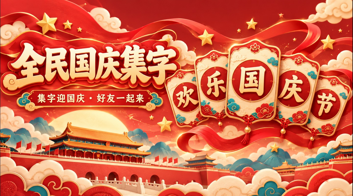 全民国庆集字